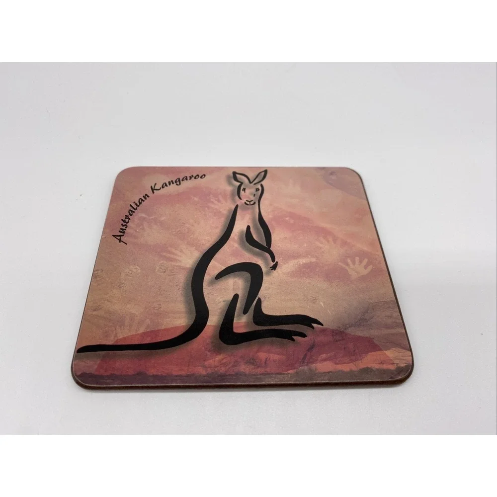 Australian Drink Coasters Tasmanian devil Kookaburra Platypus Kangaroo‎ set of 4
